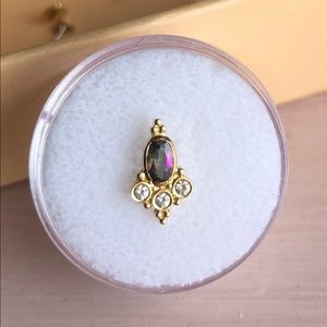 Bvla oval Sarai 18g/16g threaded end yellow gold